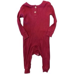 Rise Little Earthling Ribbed Long-Sleeve One-Piece Romper (9-12M)